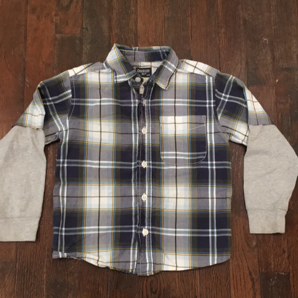 OshKosh B'gosh Other - 👍 2/$10 - OshKosh B’Gosh Boys Sz 4 Long Sleeve Button Up Dress Shirt Plaid